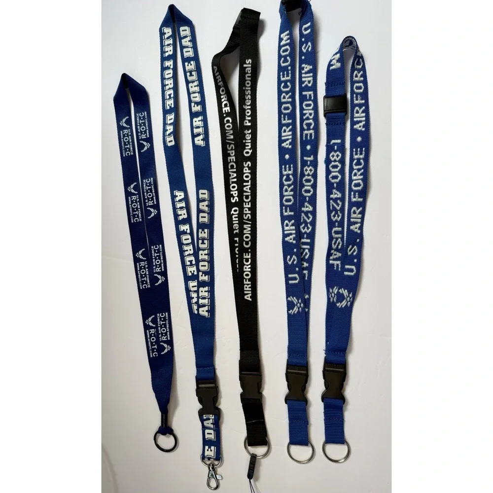 US Air Force Lanyards Lot of 5 ROTC Dad Special Ops Militaria Blue Black